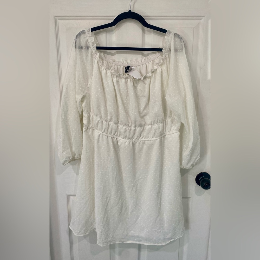 H&M Off-White Long Sleeve Dress